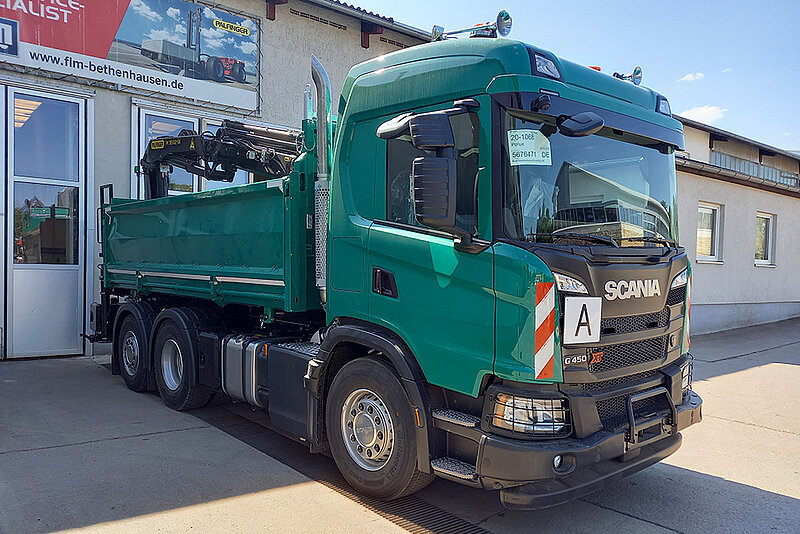 26t Zweiseitenkipper mit Bordmatik und PALFINGER Ladekran PK 18502-SH